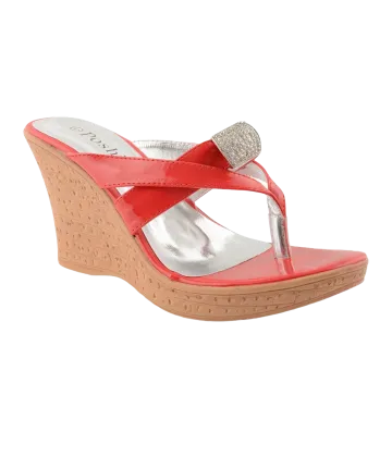 New Ladies High Wedge Heel Toe Thong Diamante Flip Flop Sandals