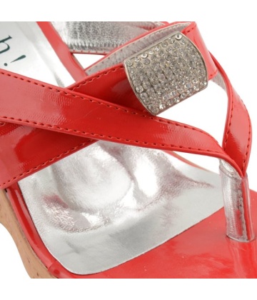 New Ladies High Wedge Heel Toe Thong Diamante Flip Flop Sandals